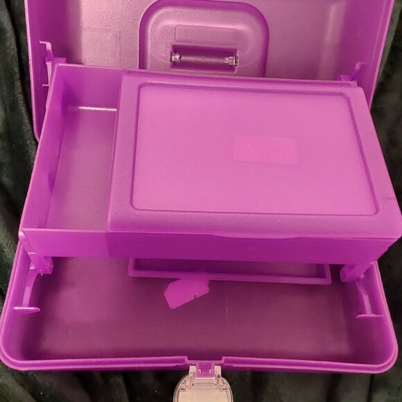 CABOODLES VINTAGE MAKEUP CASE ORGANIZER WITH MIRROR KISS LIP LATCH - Picture 14 of 16